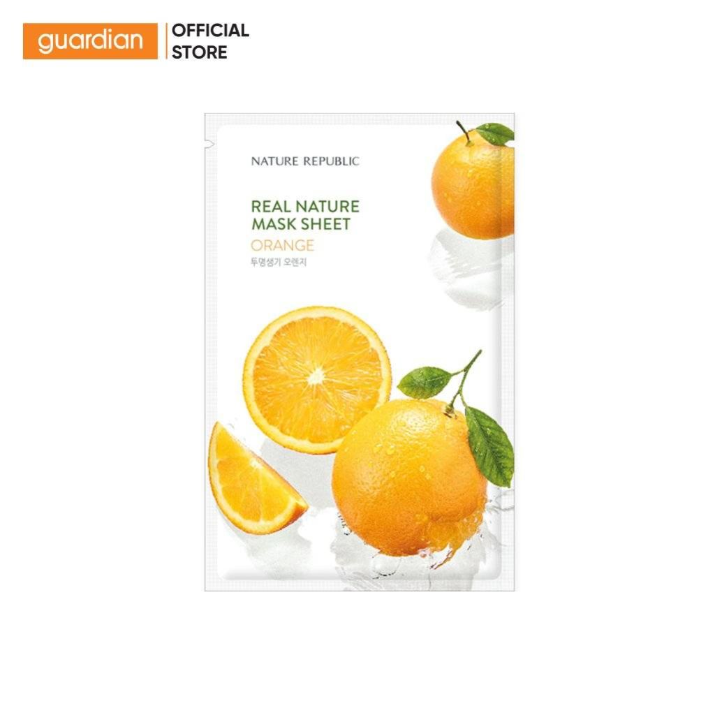 Mặt Nạ Giấy Hỗ Trợ Dưỡng Ẩm, Dưỡng Sáng Da Nature Republic Real Nature Orange Mask Sheet Chiết Xuất Từ Cam 23Ml