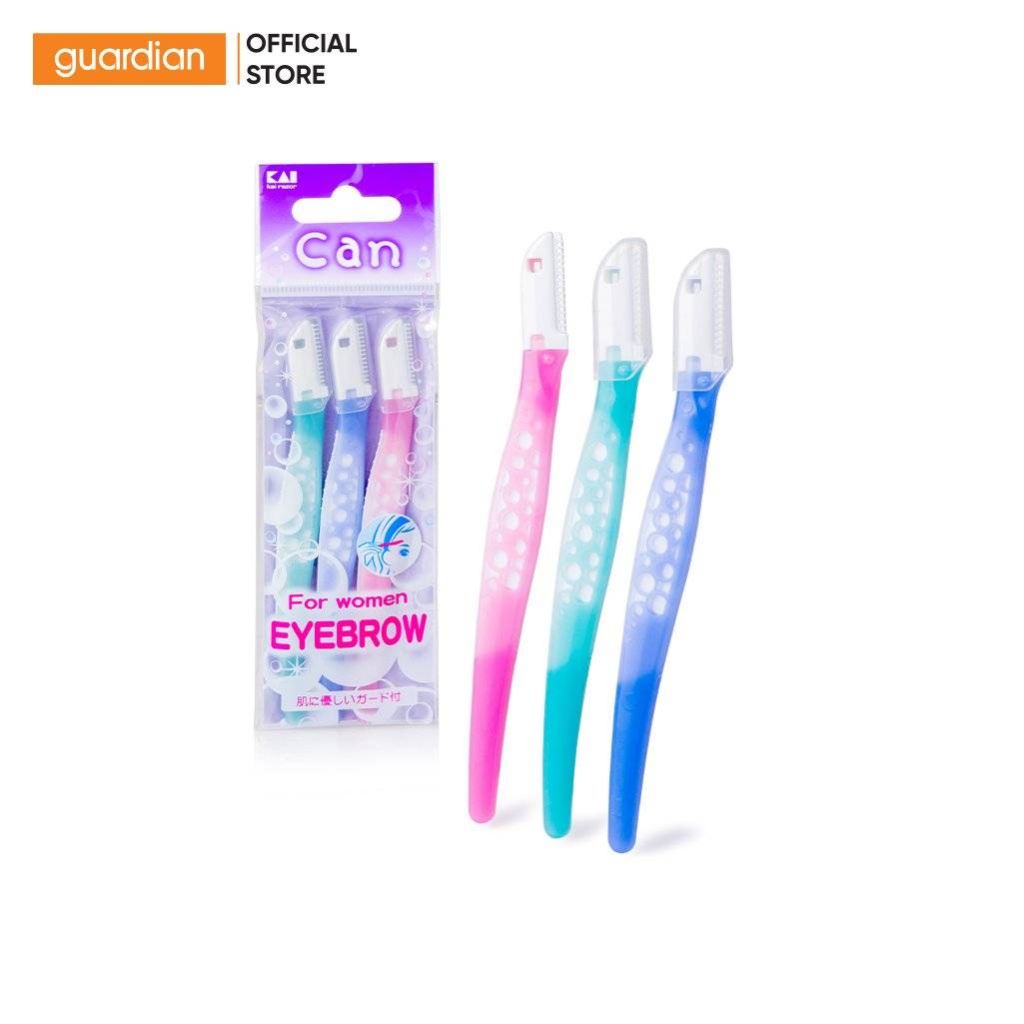 Dao Cạo Chân Mày Lưỡi Đơn Hỗ Trợ Tỉa Gọn Chân Mày Kai For Women Eyebrow 3 Cây