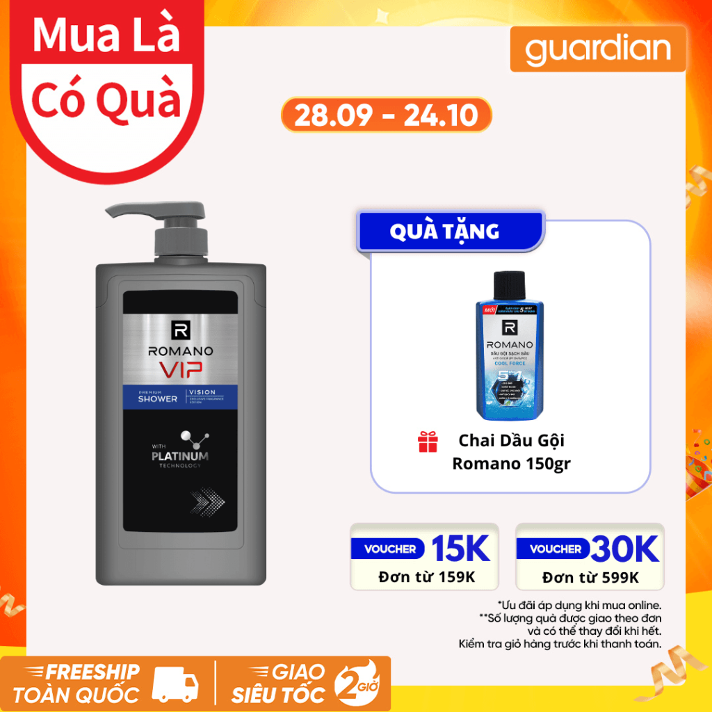 SỮA TẮM CAO CẤP ROMANO VIP VISION 650ML