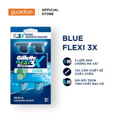 Dao Cạo R&acirc;u GILLETTE Blue3X Cool - Hộp 2 C&acirc;y