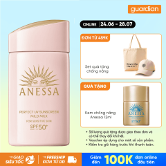 Sữa Chống Nắng Dịu Nhẹ Dành Cho Da Nhạy Cảm & Trẻ Em Anessa Perfect Uv Sunscreen Mild Milk Spf50+ Pa++++ 60Ml