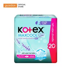 Băng Vệ Sinh Siêu Mỏng Có Cánh, Mát Lạnh Sảng Khoái Kotex Maxcool French Spa Dành Cho Ngày Nhiều Và Đêm 28cm x 14 Miếng