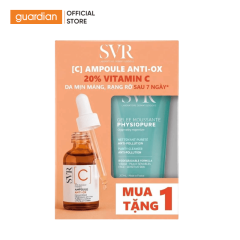 SVR Combo Tinh Chất Dưỡng Da Giúp Làm Sáng Và Chống Nhăn Da Ampoule C 30ml + Gel Rửa Mặt Không Gây Khô Da Dành Cho Da Nhạy Cảm Physiopure Gelee Moussant 200ml