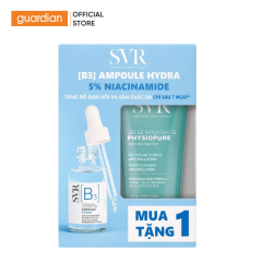 SVR Combo Tinh Chất Dưỡng Da Giúp Dưỡng Ẩm Và Chống Nhăn Da Ampoule B 30ml + Gel Rửa Mặt Không Gây Khô Da Dành Cho Da Nhạy Cảm Physiopure Gelee Moussant 200ml