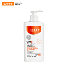 BODY LOTION DƯỠNG TRẮNG DA ẨM MỊN
VITA C INFUSION MOISTURISING IENERGISING REGENERATING BODY LOTION FOR ALL SKIN TYPES WITH CAMU-CAMU EXTRACT, SEA BUCKTHORN OIL, C+E FUSION COMPLEX 250 ML
