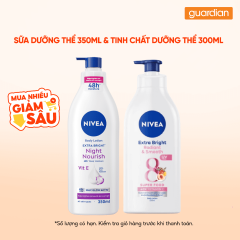Combo 1 NIVEA SDT TRANG DA DEM 350ML & 1 NIVEA SDT RADIANT & SMOOTH 350ML