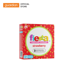 Bao Cao Su Gân Nổi Fiesta Strawberry Hộp 3 Cái