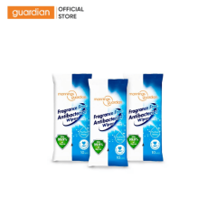 KHĂN ƯỚT KHÁNG KHUẨN MANNINGS GUARDIAN ANTIBACTERIAL FRAGRANCE FREE WIPES KHÔNG HƯƠNG (GÓI MINI) 3 GÓI X 10 TỜ