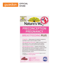 Thực Phẩm Bảo Vệ Sức Khỏe Nature's Way PreConception Pregnancy Breastfeeding Plus - Bổ sung DHA, EPA, Vitamin Và Khoáng Chất Trước Trong Và Sau Thai Kỳ 30 Viên