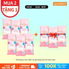 KHĂN ƯỚT HƯƠNG HOA ANH ĐÀO MANNINGS GUARDIAN 10 TỜ X 3 GÓI