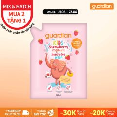 Sữa Tắm Gội Toàn Thân Cho Trẻ Em Guardian Kids Head To Toe Wash Strawberry Hương Dâu Túi Refill 450ml