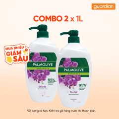 Combo 2 Sữa Tắm Dưỡng Ẩm Palmolive Hoa Phong Lan Đen & Sữa 1L