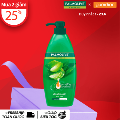 Dầu Gội Kèm Xả Dưỡng Tóc Siêu Mượt Thiên Nhiên Palmolive Naturals Ultra Smooth Aloe Vera Chiết Xuất Từ Nha Đam 600ml