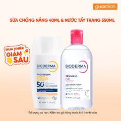 Combo 1 BIODERMA NTT DA NHAY CAM 500ML & 1 BIODERMA SCN SPF50+ 40ML (CO MAU)