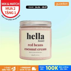 TẨY TẾ BÀO DA CHẾT HELLA BEAUTY ĐẬU ĐỎ KEM DỪA VÀ NIACINAMIDE ALPHA- ARBUTIN AHA LÀM SÁNG DA 500G