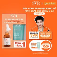 SVR Combo Tinh Chất Dưỡng Da Giúp Làm Sáng Và Chống Nhăn Da Ampoule C 30ml + Gel Rửa Mặt Không Gây Khô Da Dành Cho Da Nhạy Cảm Physiopure Gelee Moussant 200ml