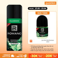 Xịt Khử Mùi Toàn Thân Classic Romano 150Ml