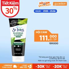 Sữa Rửa Mặt Tẩy Tế Bào Chết & Làm Giảm Mụn Đầu Đen St.Ives Chiết Xuất Trà Xanh Và Than Tre 170G