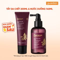 Combo 1 Tẩy Da Chết Da Đầu Bồ Kết COCOON 200ML & 1 Nước Dưỡng Tóc Bồ Kết Cocoon 140Ml