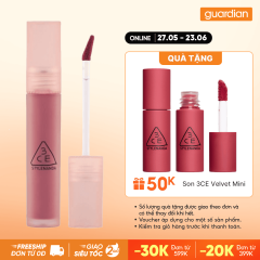 Son Kem Lì Mịn Mờ 3CE Blur Water Tint #Early Hour - Hồng Ô Liu 4.6G