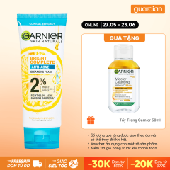 Sữa Rữa Mặt Ngừa Mụn Garnier Skin Naturals Bright Complete Anti-Acne Cleansing Foam 100Ml
