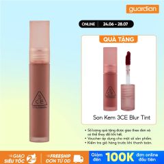 Son Kem 3CE Blur Water Tint #Laydown Hồng Đ&agrave;o Nude 4,6Gr