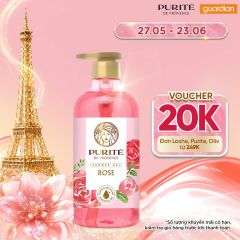 Sữa Tắm Thiên Nhiên PURITÉ Hương Hoa Hông Lưu Hương 24 Giờ 850ml