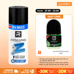 Xịt Khử Mùi Cho Nam Nam Ngăn Vệt Ố Vàng Romano Gen Z Hương Sea Breeze 140Ml