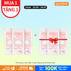Bông Tẩy Trang Vuông Mannings Guardian Cotton Square Puff 200 Miếng x 3 Hộp