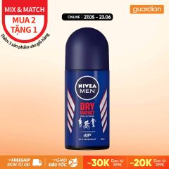 Lăn Khử Mùi Nam Khô Thoáng Nivea Dry Impack 72H 50Ml