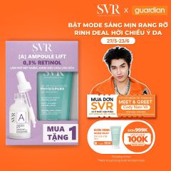 SVR Combo Tinh Chất Dưỡng Da Giúp Làm Giảm Nếp Nhăn Và Mềm Mịn Da Ampoule A 30ml + Gel Rửa Mặt Không Gây Khô Da Dành Cho Da Nhạy Cảm Physiopure Gelee Moussant 200ml