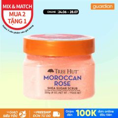 Tẩy Tế Bào Chết Cơ Thể Tăng Đàn Hồi & Mềm Mịn da Tree Hut Moroccan Rose Shea Sugar Scrub 255g