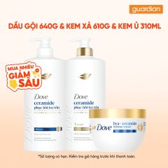 Combo 1 DOVE DG CERAMIDE PH H.TON 640G/8 & 1 DOVE KX CERAMIDE PH H.TON 610G/8 & 1 DOVE KEM U HYA-CERAMIDE PH H.TON 300ML/12