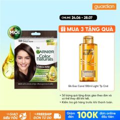Kem Nhuộm Tóc Garnier Color Naturals Crème Riche Màu 3 Darkest Brown Nâu Tự Nhiên 100gr