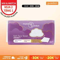 Khăn Lau Mặt Mềm Mại Mannings Guardian Soft Face Towel 70 Tờ