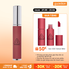 Son Kem Bùn 3CE Hazy Lip Clay #Hipamine - Nâu Đỏ Đun 4G
