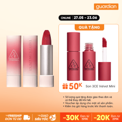 Son Sáp Mịn Lì 3CE Cashmere Hug Lipstick #08 Hush Red - Đỏ Mâm Xôi 3.5G