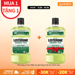 Nước Súc Miệng Trà Xanh Listerine Natural Greentea Zero Alcohol Listerine 750Ml