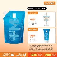 Gel Rửa Mặt Tạo Bọt Cho Da Dầu, Da Dầu Mụn La Roche-Posay Effaclar Ph5.5 Túi Refill 400Ml