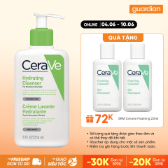 Sữa Rửa Mặt Dưỡng Ẩm, Làm Sạch Sâu Dành Cho Da Thường & Da Khô Cerave Hydrating Cleanser 236Ml