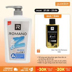 Sữa Tắm Gội 2 Trong 1 Romano Genz Hương Sea Breeze 610Gr