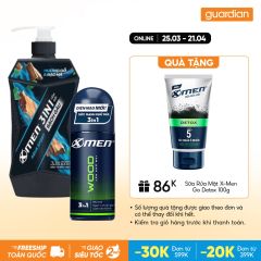 Combo 1 X-MEN TG 3IN1 SGAU AQUASPORT 610G & 1 X MEN LKM WOOD 50ML/24