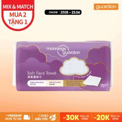 Khăn Lau Mặt Mềm Mại Mannings Guardian Soft Face Towel 70 Tờ