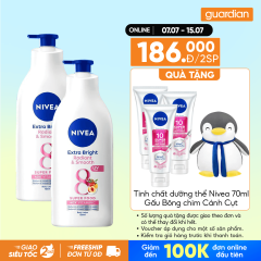 Combo 2 Nivea Sữa Dưỡng Thể Trắng Da Đêm 350ml