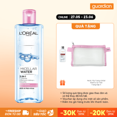 Nước Tẩy Trang Dưỡng Ẩm Cho Da Thường, Khô L'Oreal Paris Micellar Water 3-In-1 Moisturizing Even For Sensitive Skin 400Ml