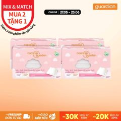 Bông Tẩy Trang Viền Ép Mềm Mại Mannings Guardian Silky Soft Side Sealed Cotton Puff 100 Miếng x 4