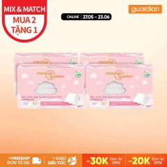 Bông Tẩy Trang Viền Ép Mềm Mại Mannings Guardian Silky Soft Side Sealed Cotton Puff 100 Miếng x 4