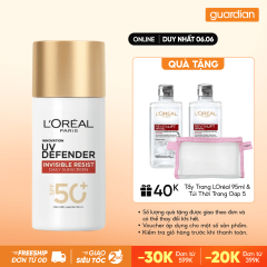 Kem Chống Nắng L'Oreal Mỏng Nhẹ Bảo Vệ Tối Đa Uv Defender Invisible Fluid SPF50+ PA++++ 50Ml