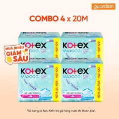 Combo 4 KOTEX MAXCOOL SPA U.WING 23CM 20M