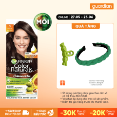 Kem Nhuộm Tóc Garnier Color Naturals Crème Riche - Màu 3 Darkest Brown - Nâu Tự Nhiên Dạng Hộp (50ml, 50gr, 5ml)